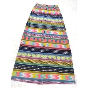 Vintage Tribal Bright Colorful Skirt